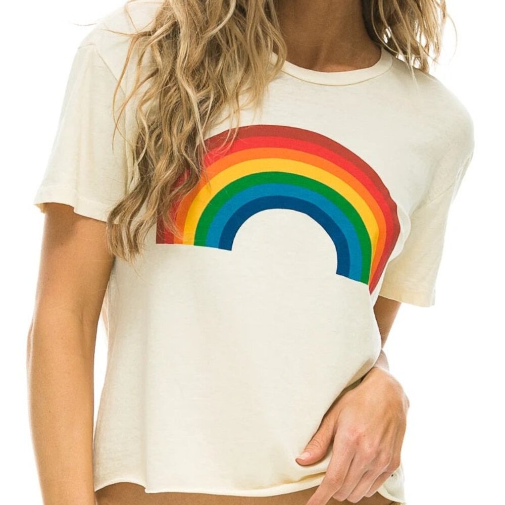 Aviator Nation - XS Rainbow Boyfriend Tee